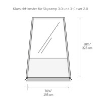 Ventana transparente para iKamper Anbauzelt Plus Skycamp 3.0 Mini