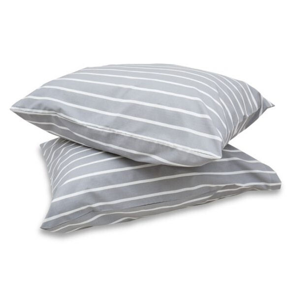 Funda de Almohada Duvalay gris/rayas Set de 2